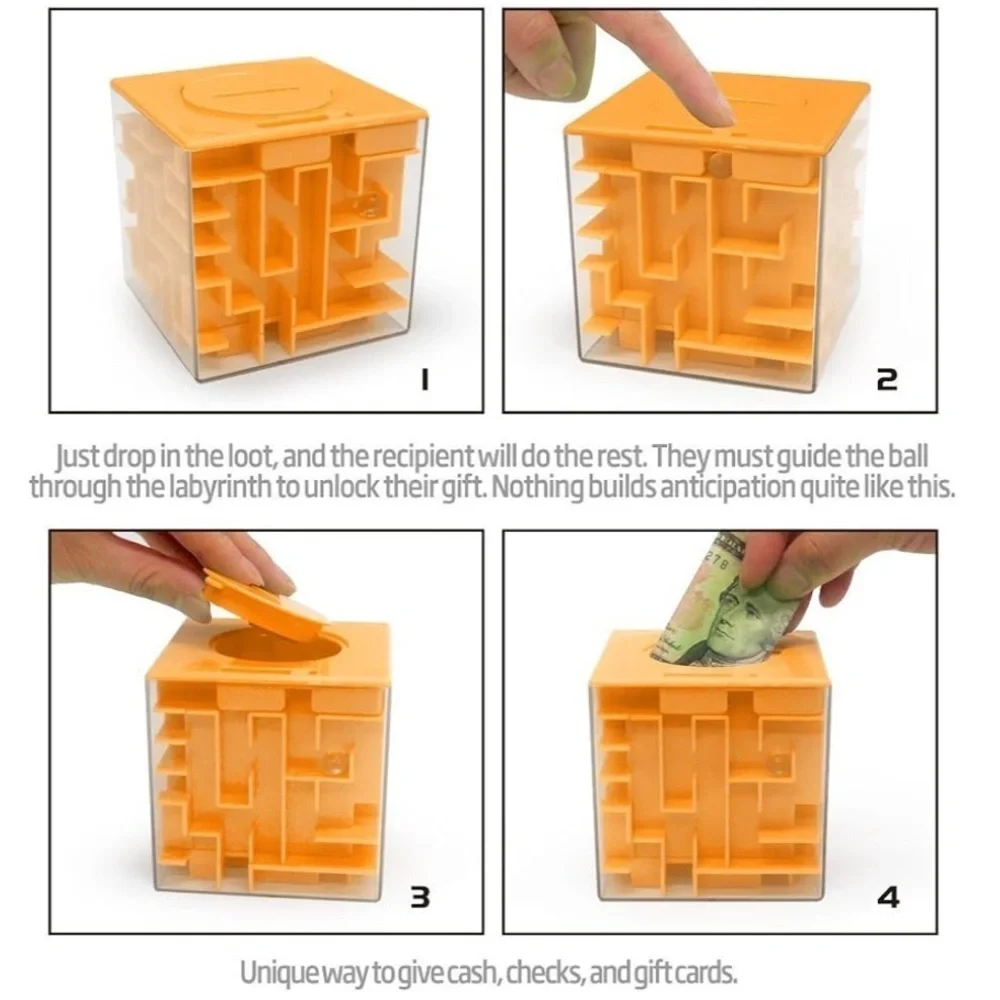 Maze Money Box - yellow